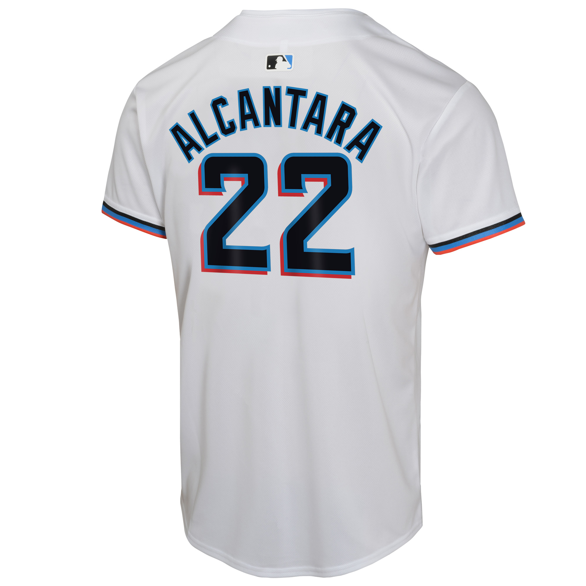 Youth Miami Marlins Sandy Alcantara White Home Game Player Jersey