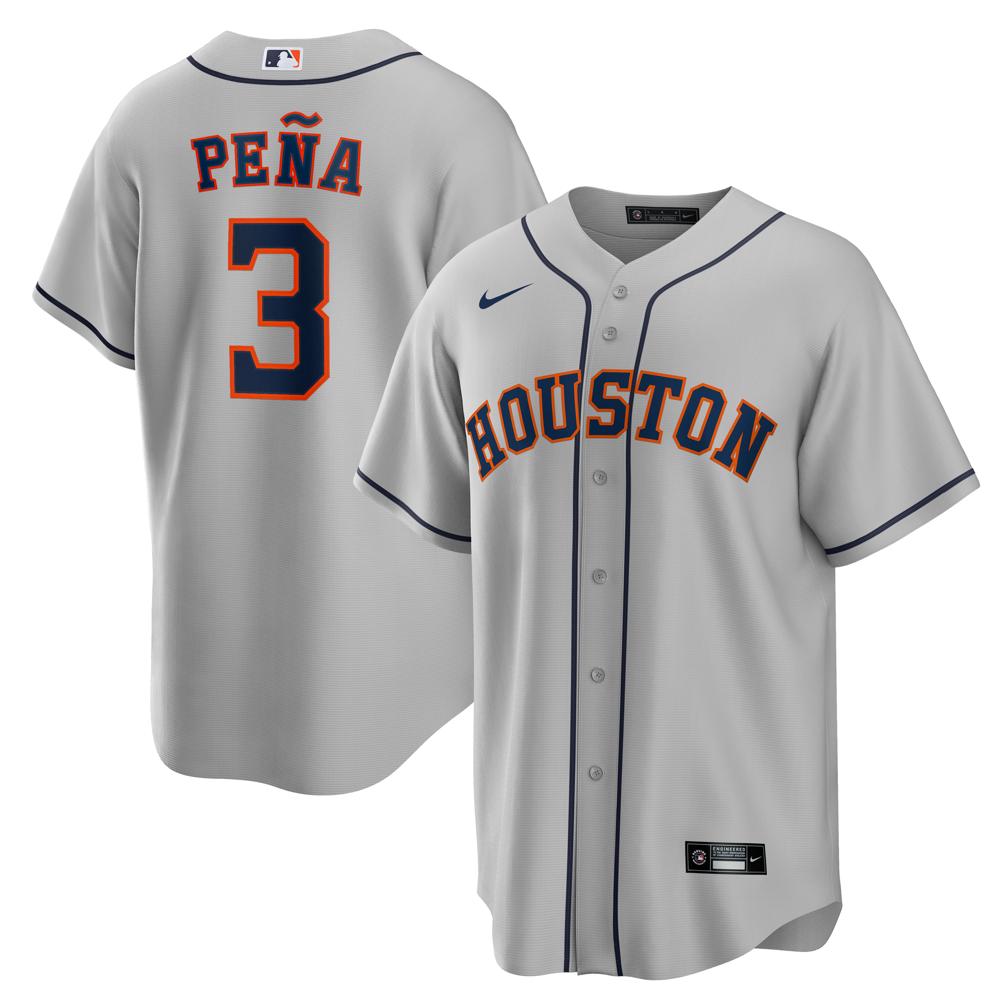 Men's Houston Astros Jeremy Peña Gray Replica Player Jersey