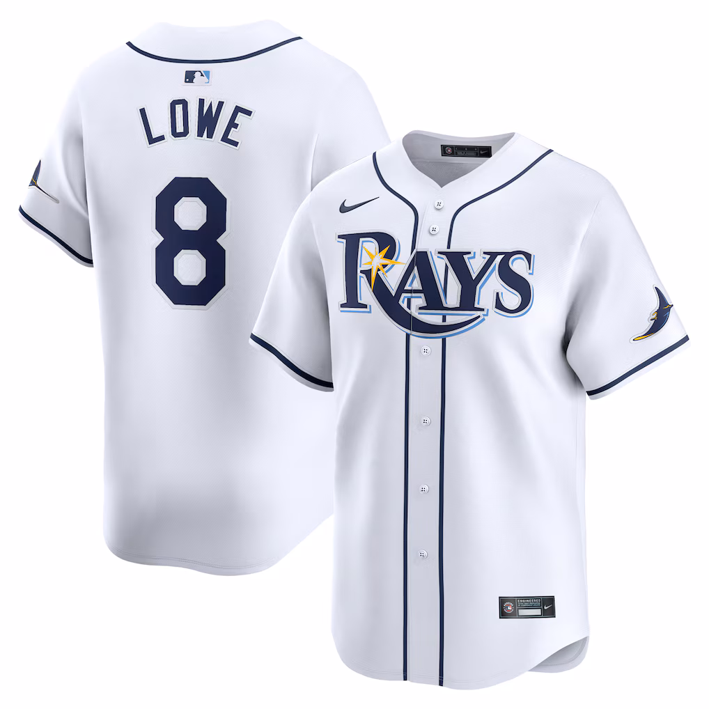 Men's Tampa Bay Rays Brandon Lowe White Home Limited Player Jersey