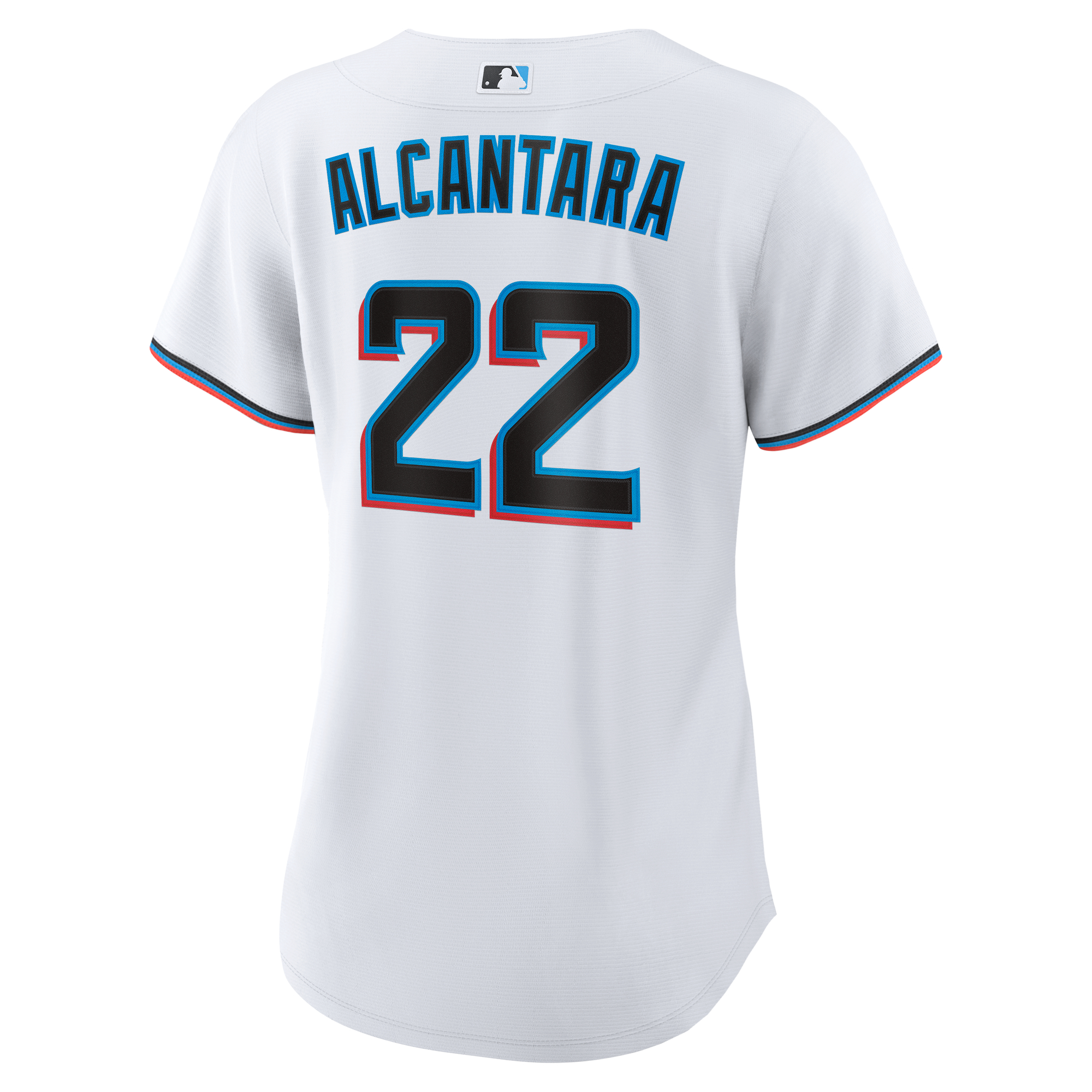 Women's Miami Marlins Sandy Alcantara White Home Replica Player Jersey