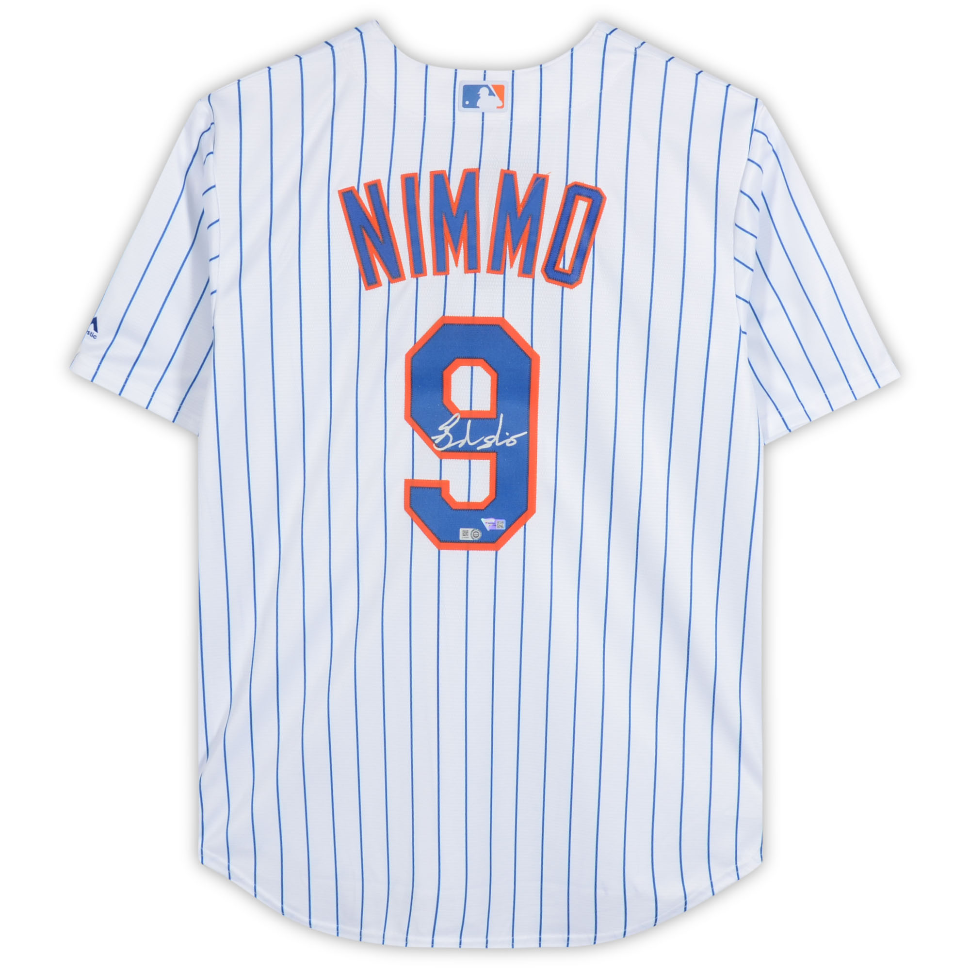 Autographed New York Mets Brandon Nimmo Fanatics Authentic White Majestic Replica Jersey