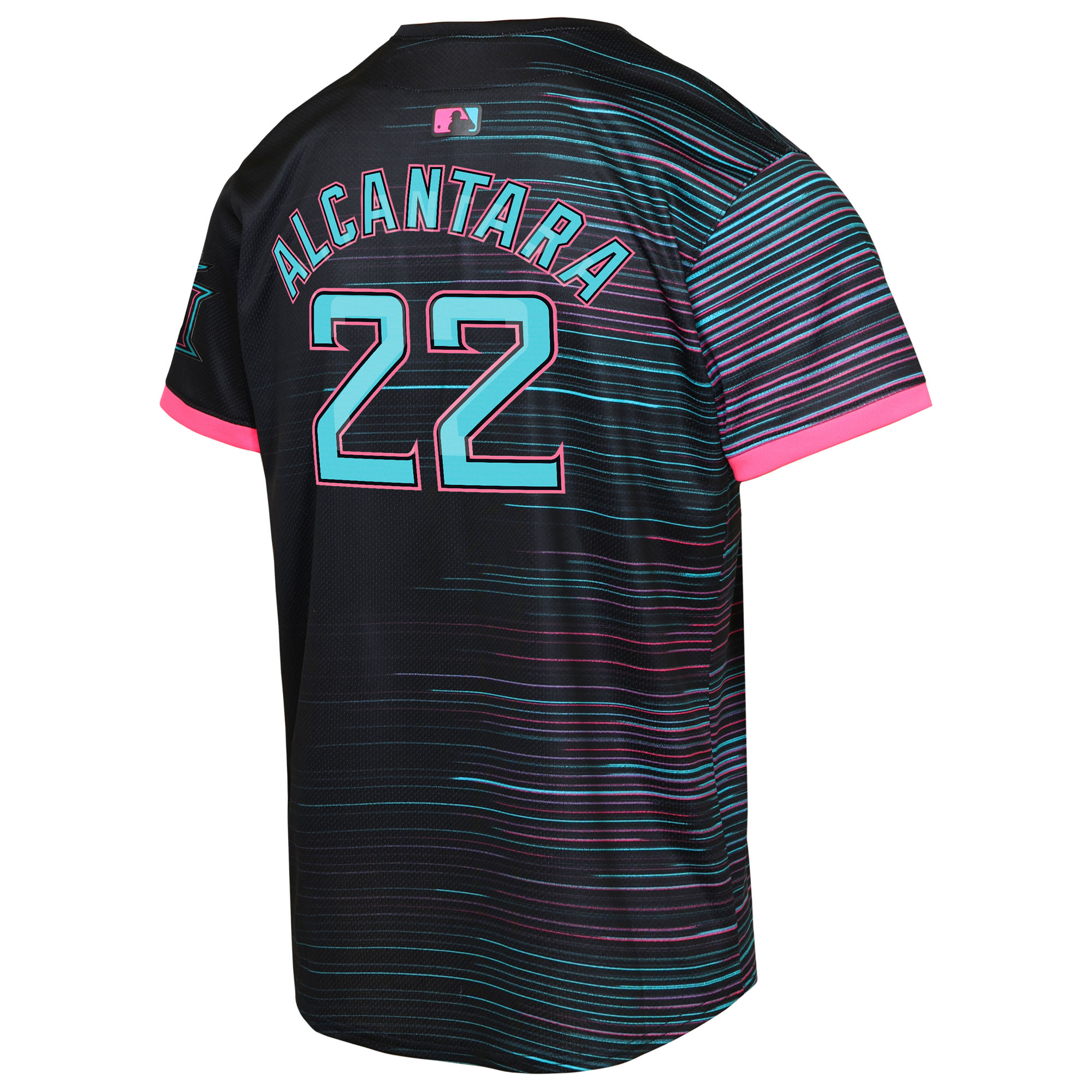 Youth Miami Marlins Sandy Alcantara Black 2025 City Connect Limited Player Jersey