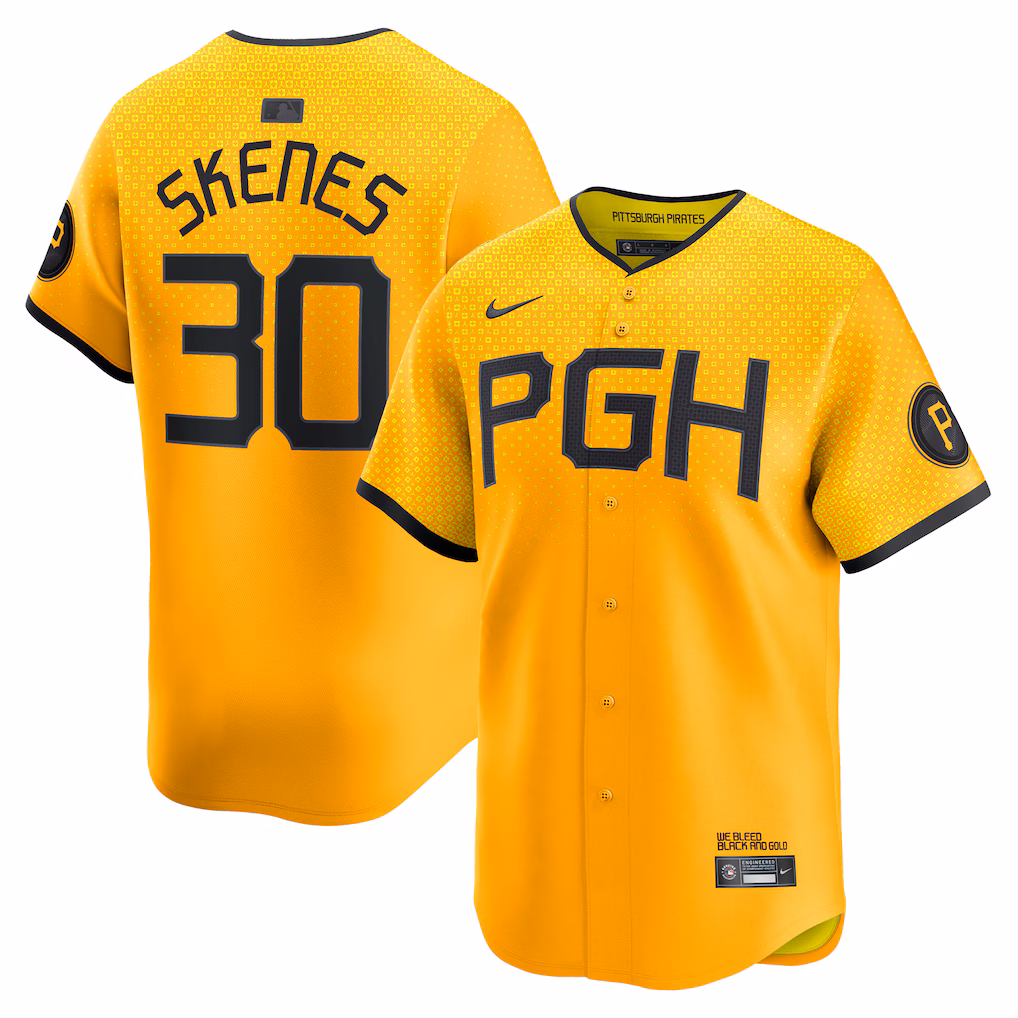 Men's Pittsburgh Pirates Paul Skenes Gold City Connect Limited Player Jersey