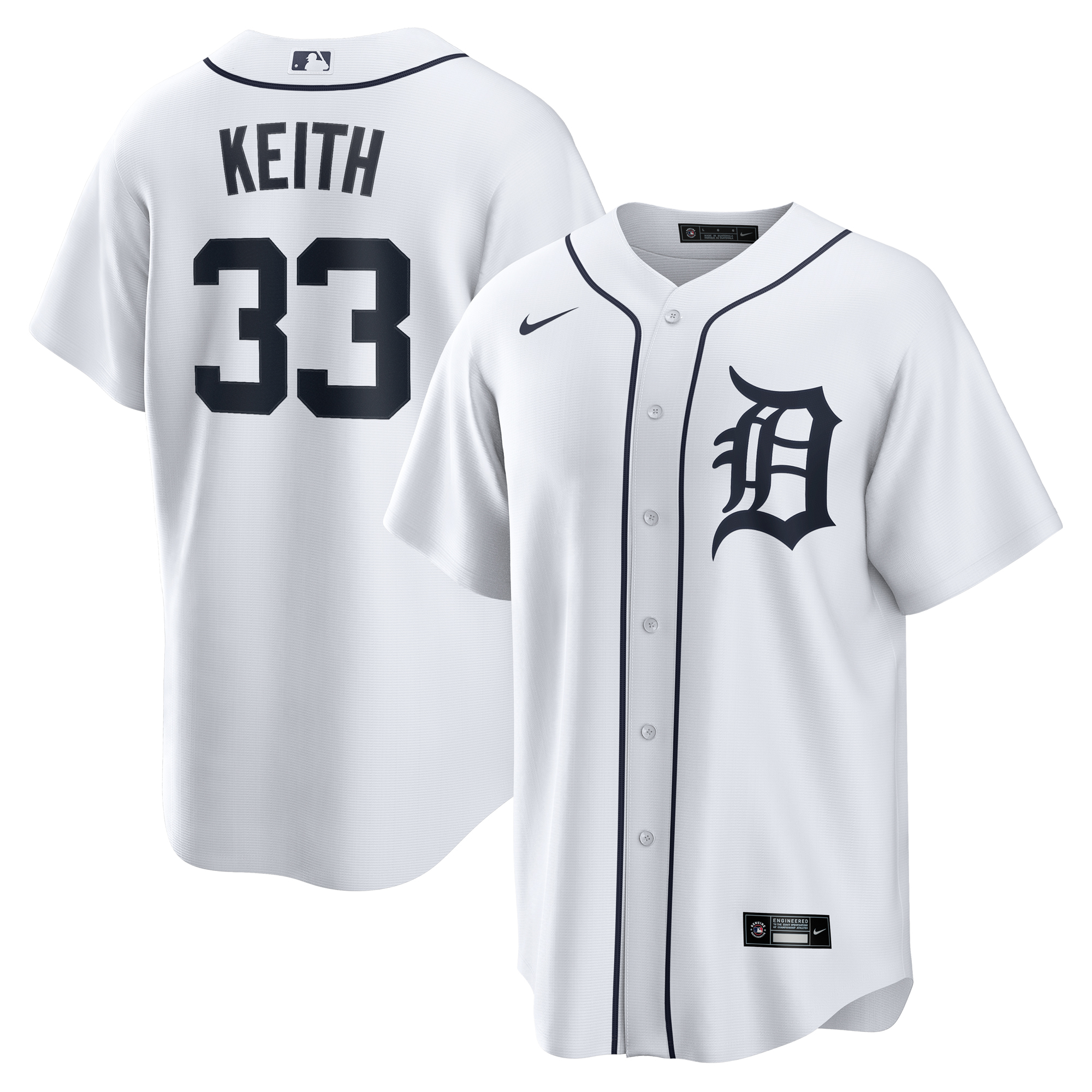 Men's Detroit Tigers Colt Keith White Home Replica Jersey