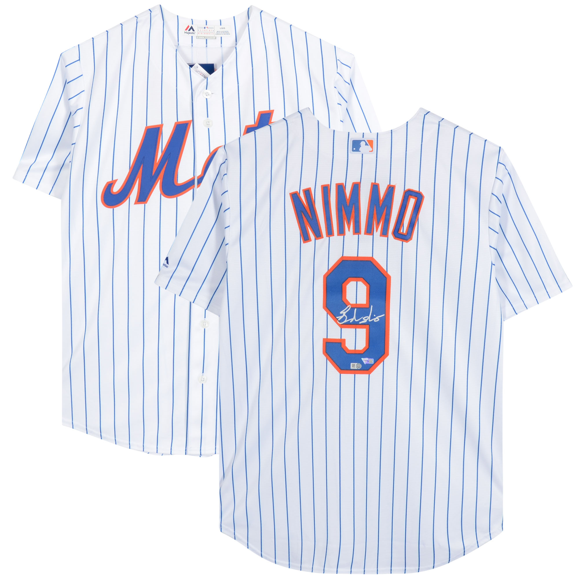 Autographed New York Mets Brandon Nimmo Fanatics Authentic White Majestic Replica Jersey