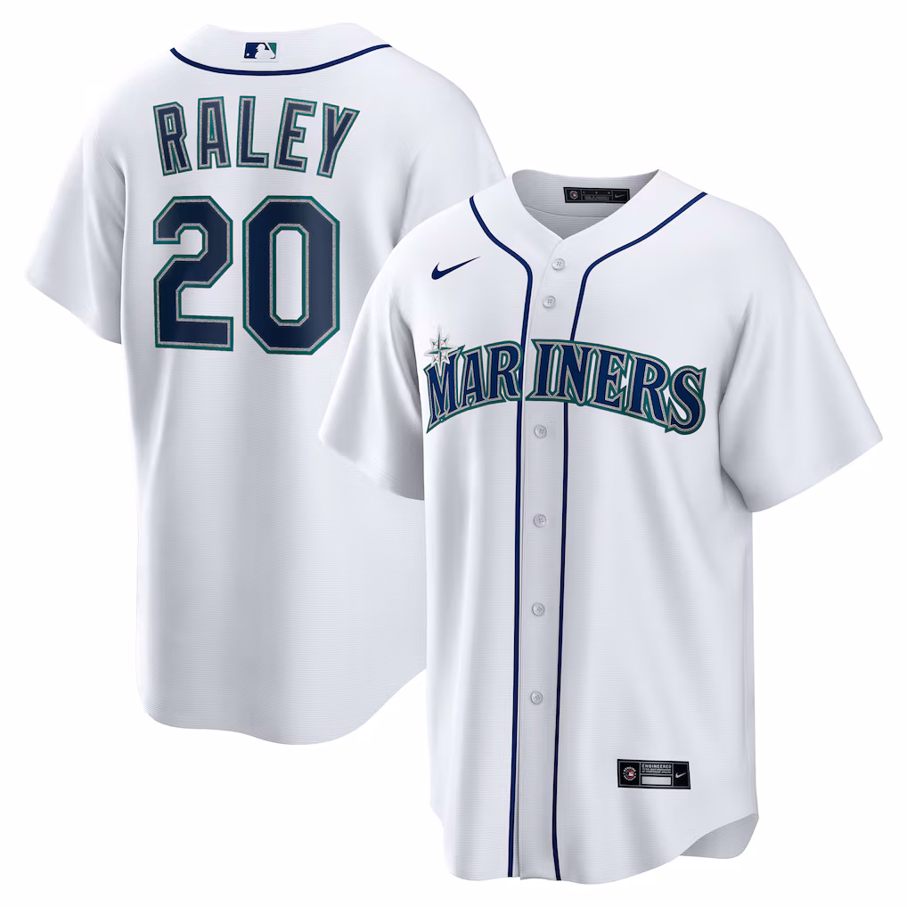 Men's Seattle Mariners Luke Raley White Home Replica Jersey