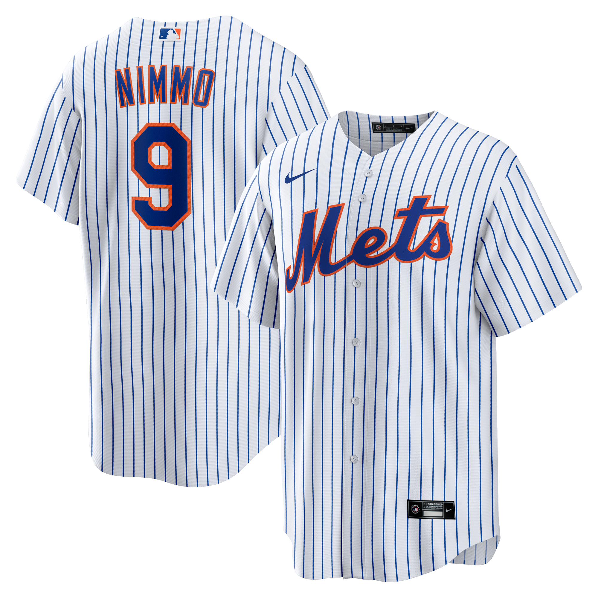 Men's New York Mets Brandon Nimmo White Home Replica Jersey
