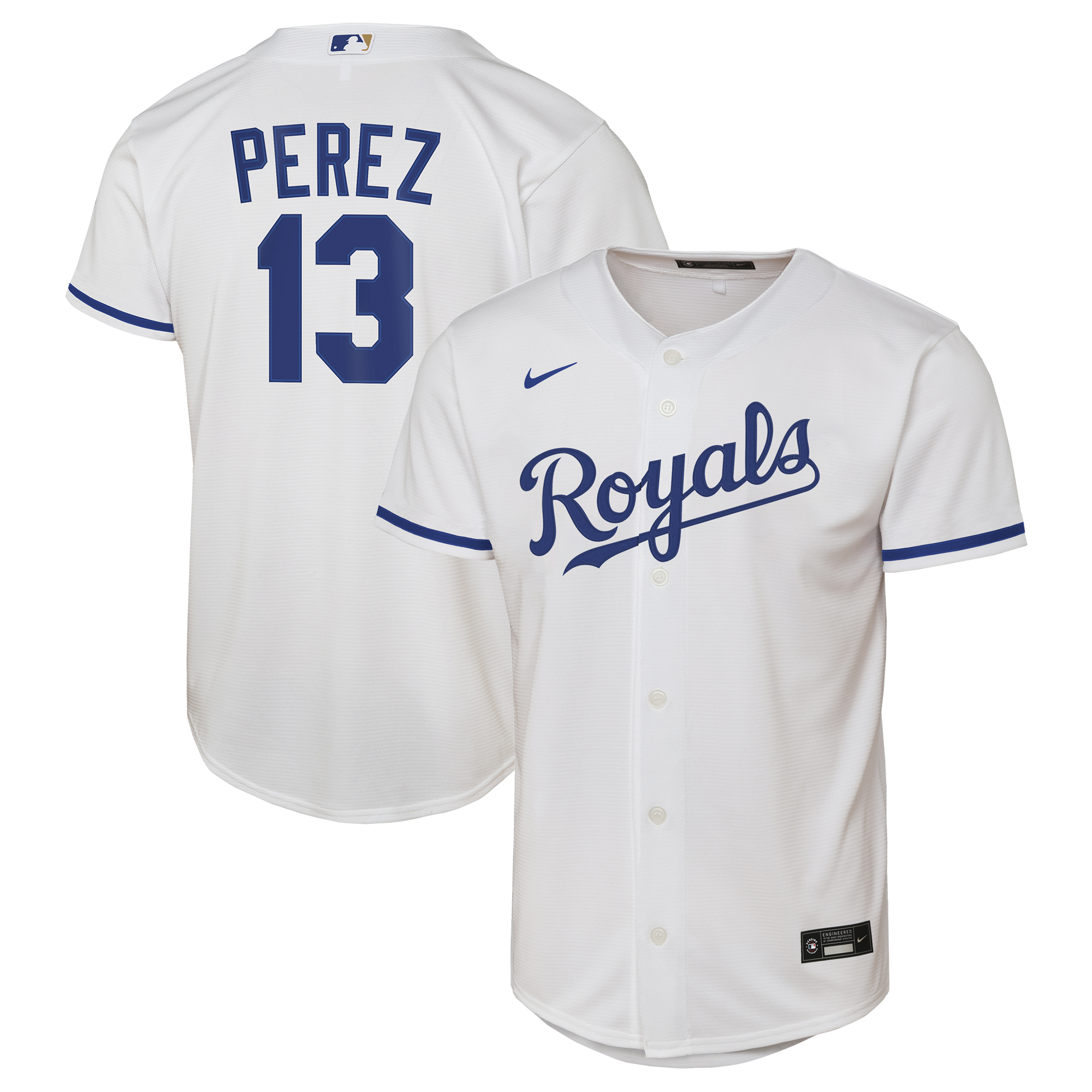 Youth Kansas City Royals Salvador Perez White Home Replica Jersey
