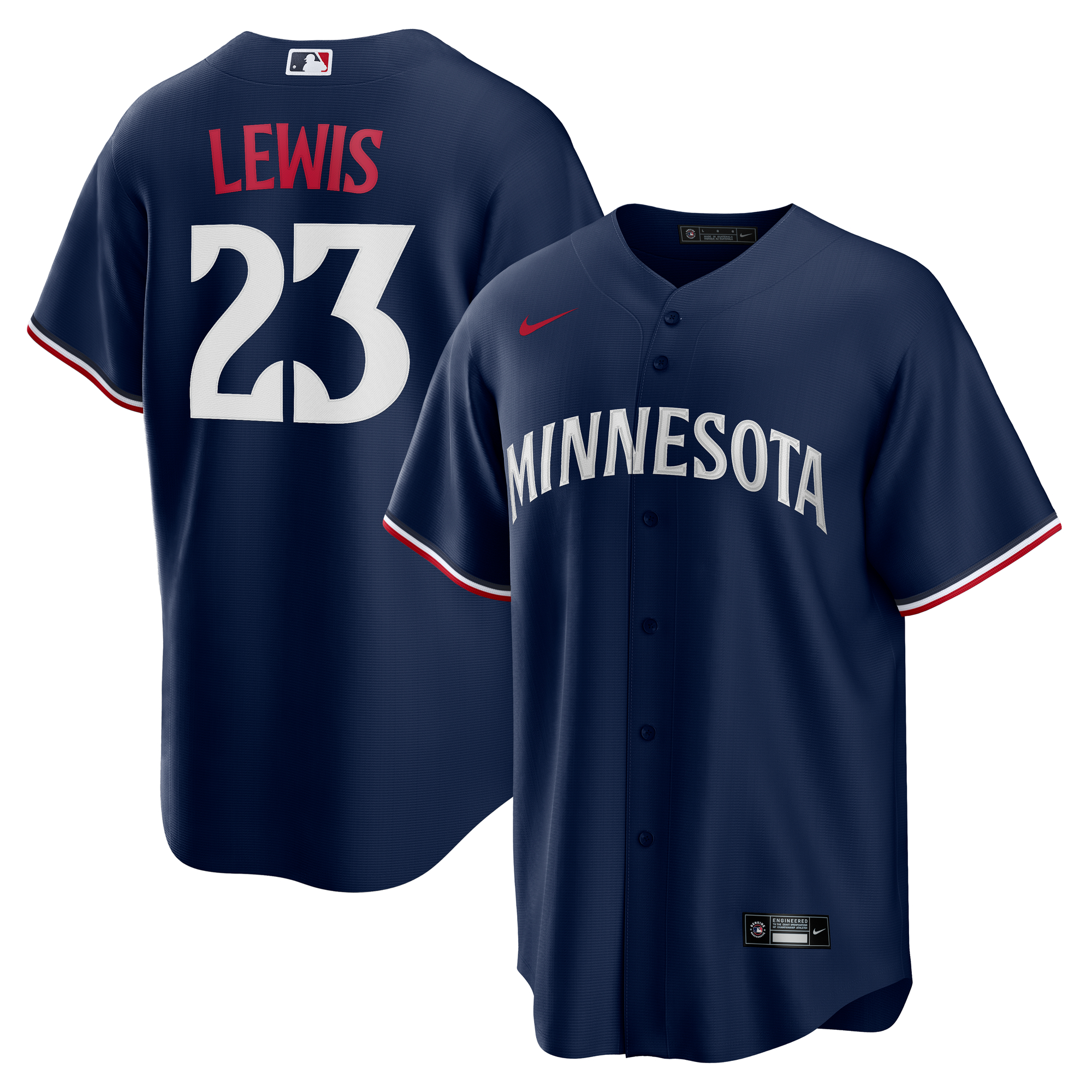 Men's Minnesota Twins Royce Lewis Navy Alternate 2 Replica Jersey