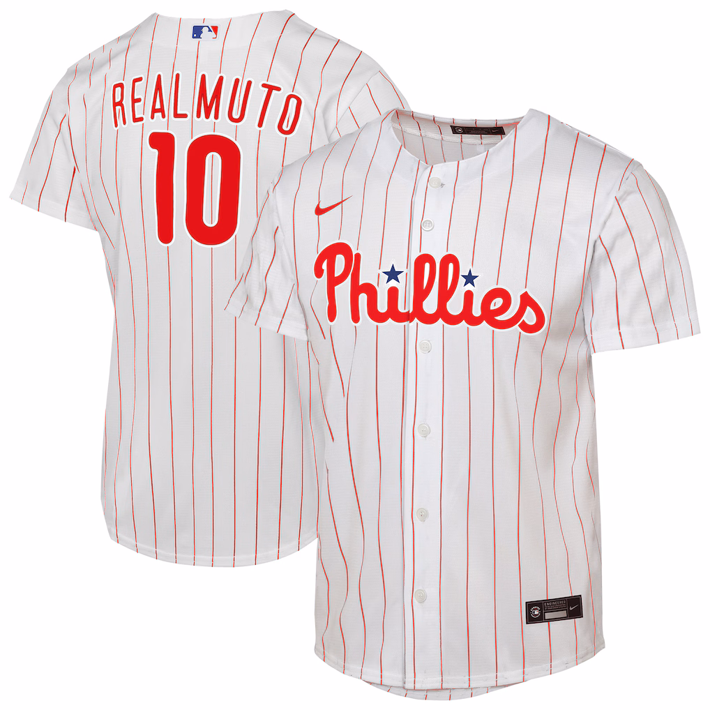 Youth Philadelphia Phillies J.T. Realmuto White Home Replica Player Jersey