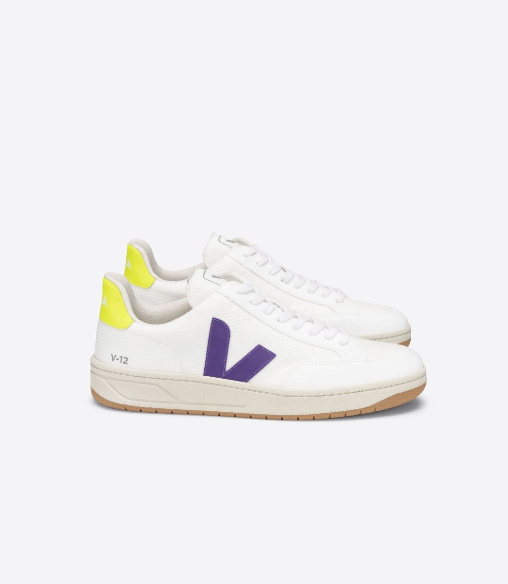 V-12 B-MESH WHITE PURPLE JAUNE-FLUO