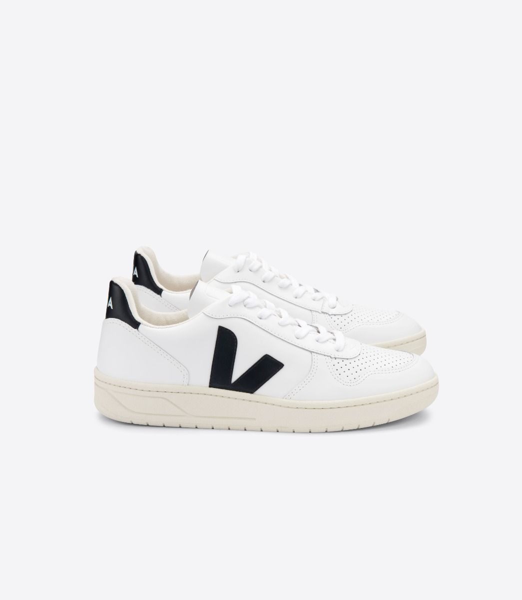 V-10 LEATHER WHITE BLACK
