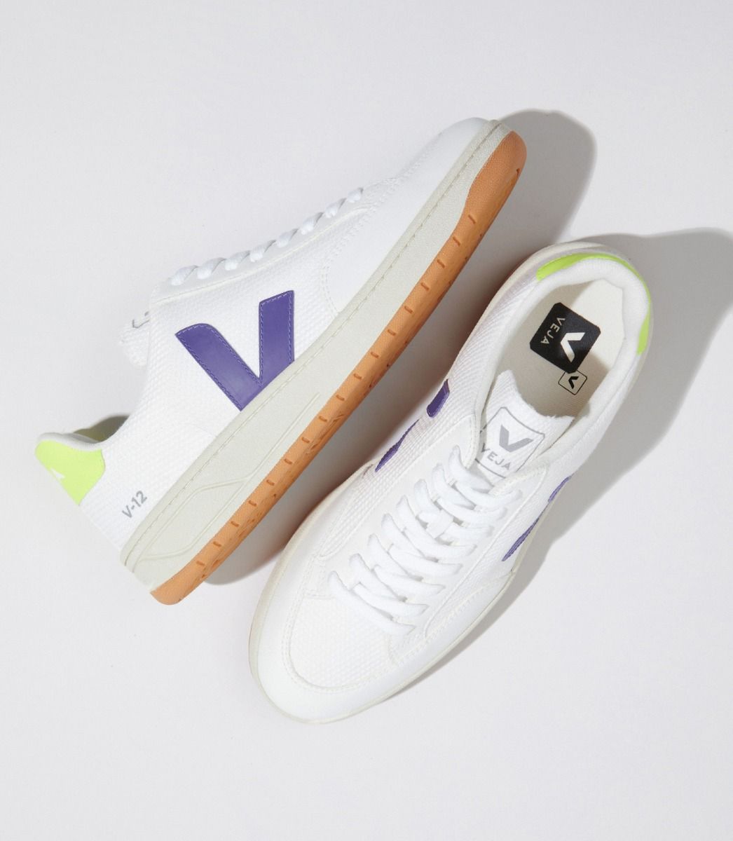 V-12 B-MESH WHITE PURPLE JAUNE-FLUO