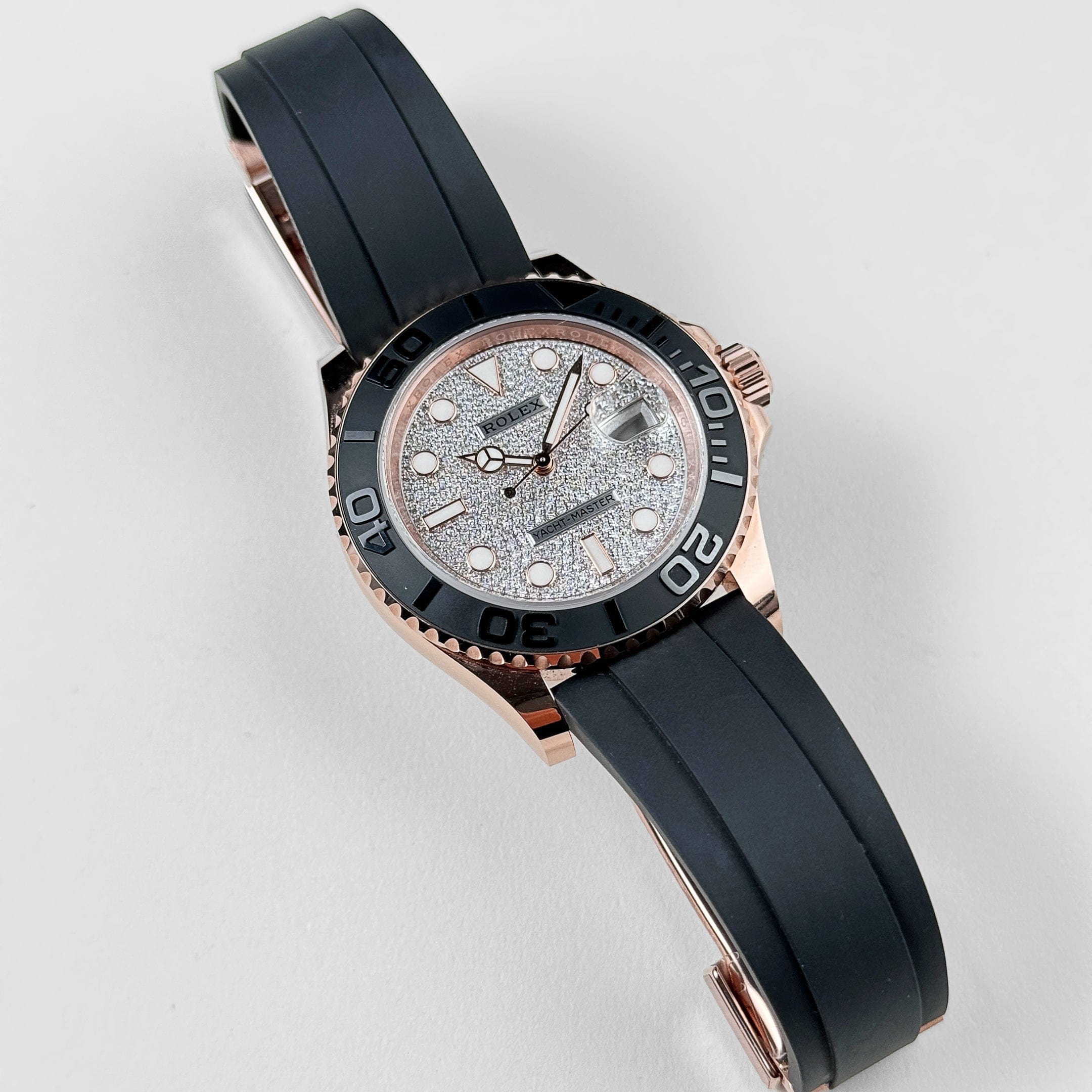 Rolex Yacht-Master 40 126655 Rose Gold Pave Diamond Dial (2023)
