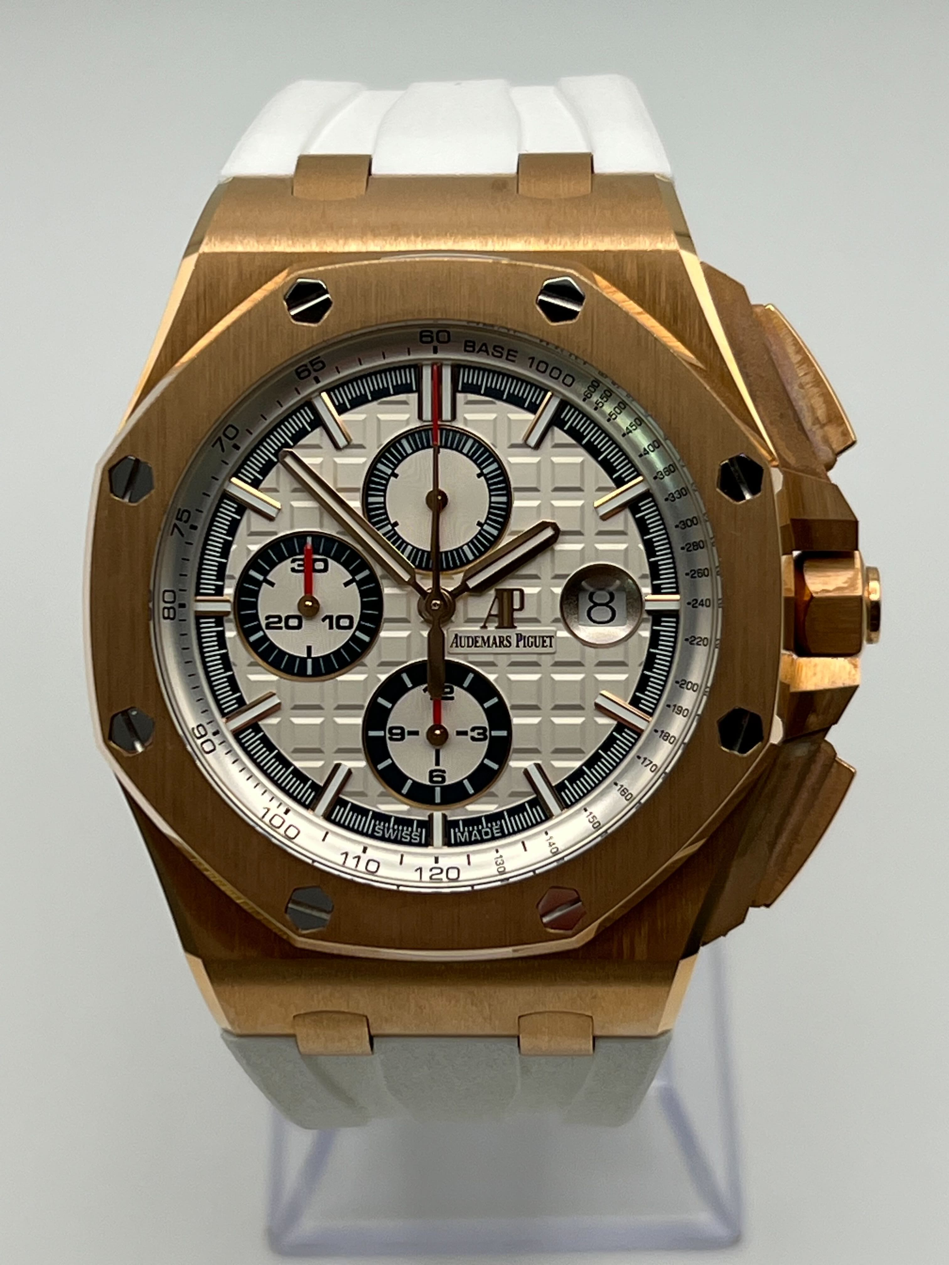 Audemars Piguet Royal Oak Offshore 26408OR.OO.A010CA.01.99 Chronograph Rose Gold White Dial