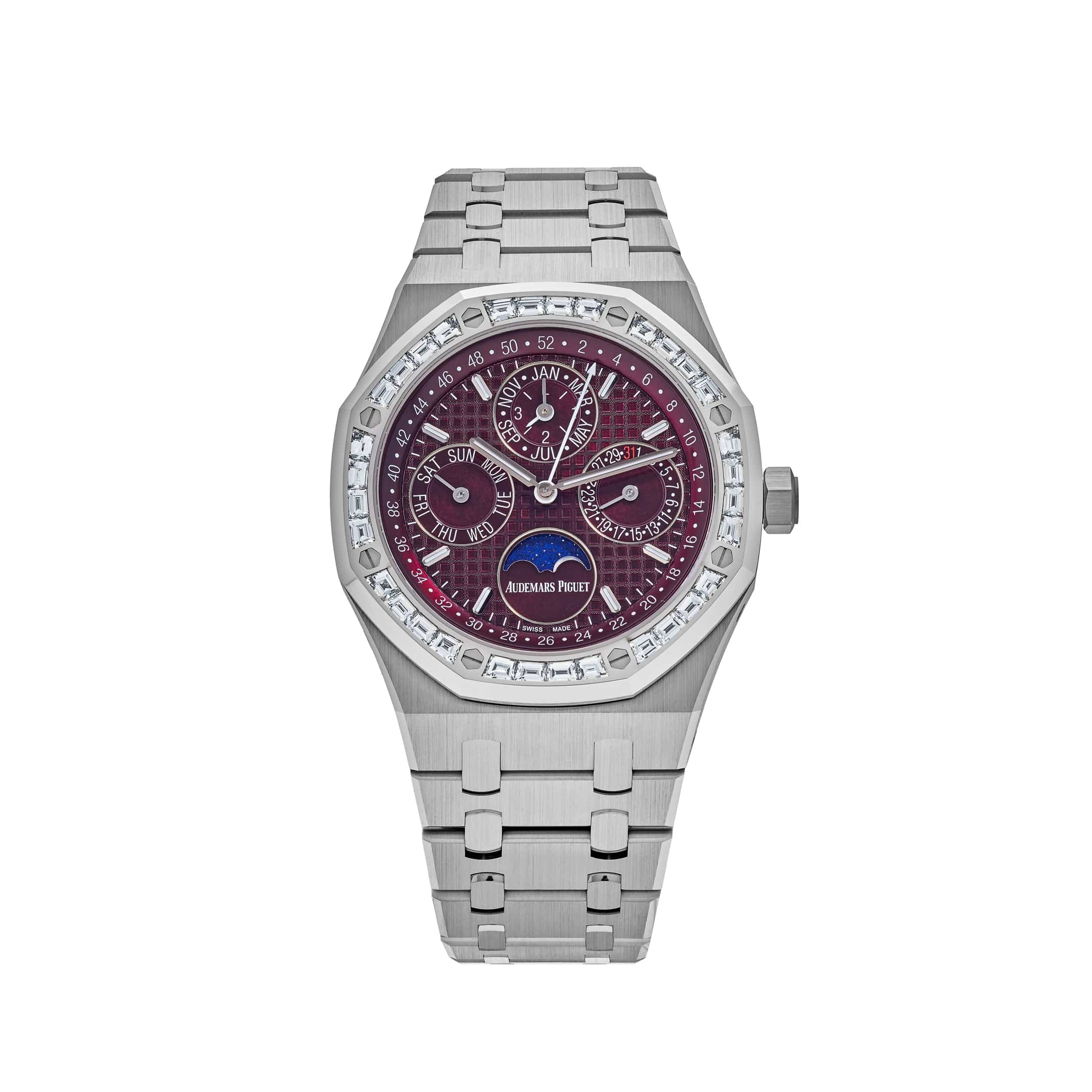 Audemars Piguet Royal Oak Perpetual Calendar 26598BC.ZZ.1220BC.01 ‘Special Edition’ White Gold Burgundy Dial Diamond Bezel (2024)