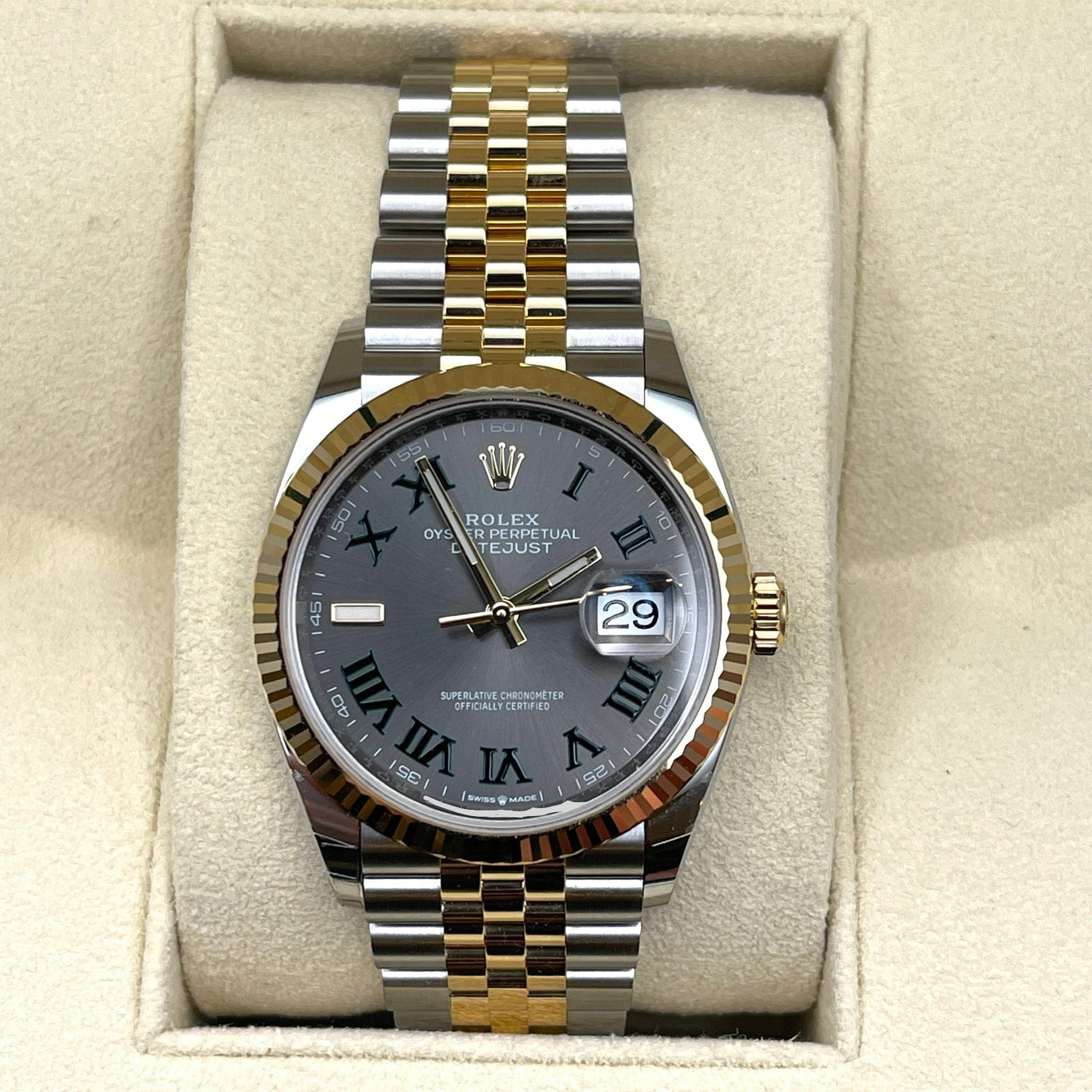 Rolex Datejust 36 126233 ‘Wimbledon’ Stainless Steel Yellow Gold Slate Dial Jubilee (2021)
