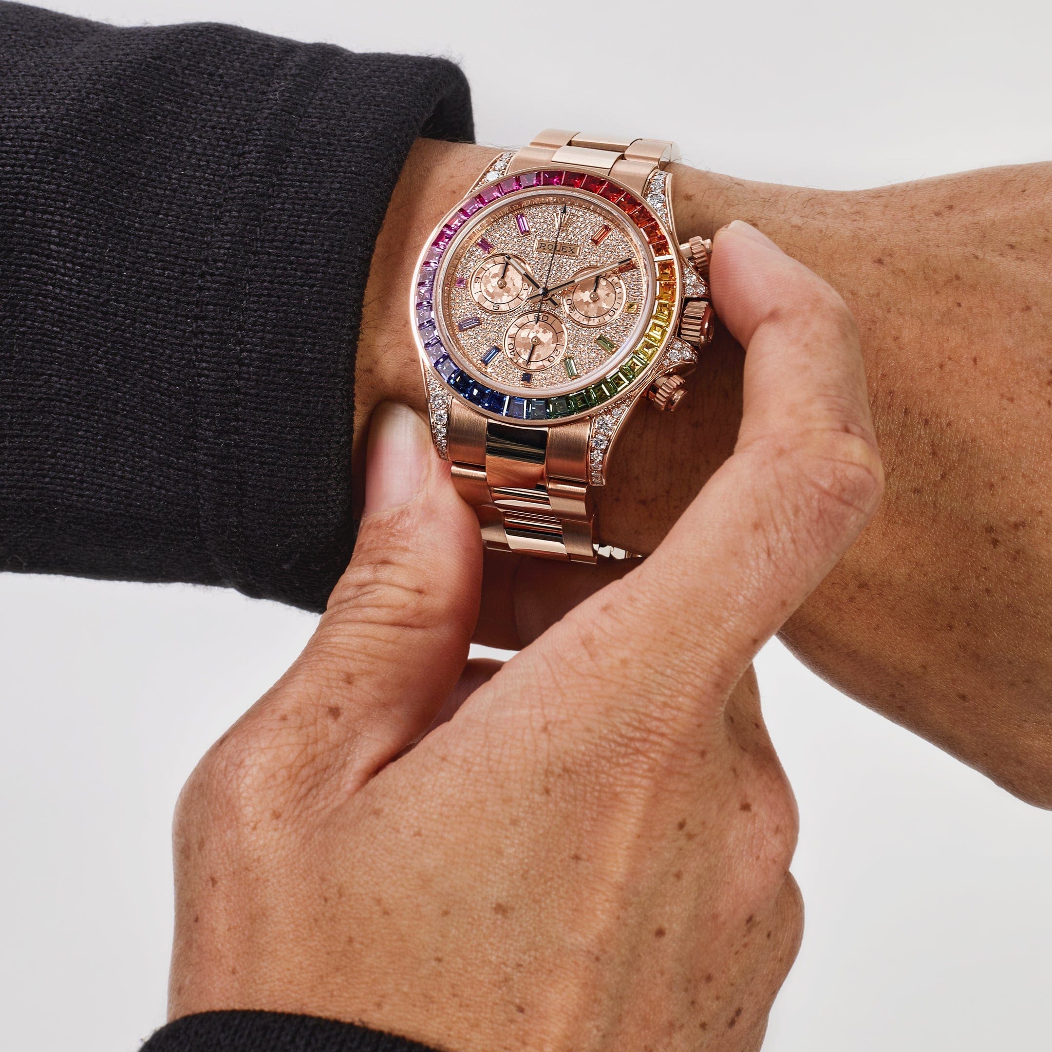 Rolex Daytona 116595RBOW ‘Rainbow’ Rose Gold Pave Diamond Dial Sapphire Bezel (2022)