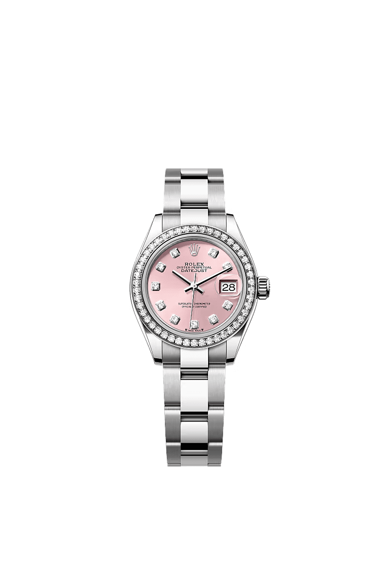 Rolex Oyster Perpetual 31mm 1.50ct Diamonds Pink Dial Steel Automatic Watch