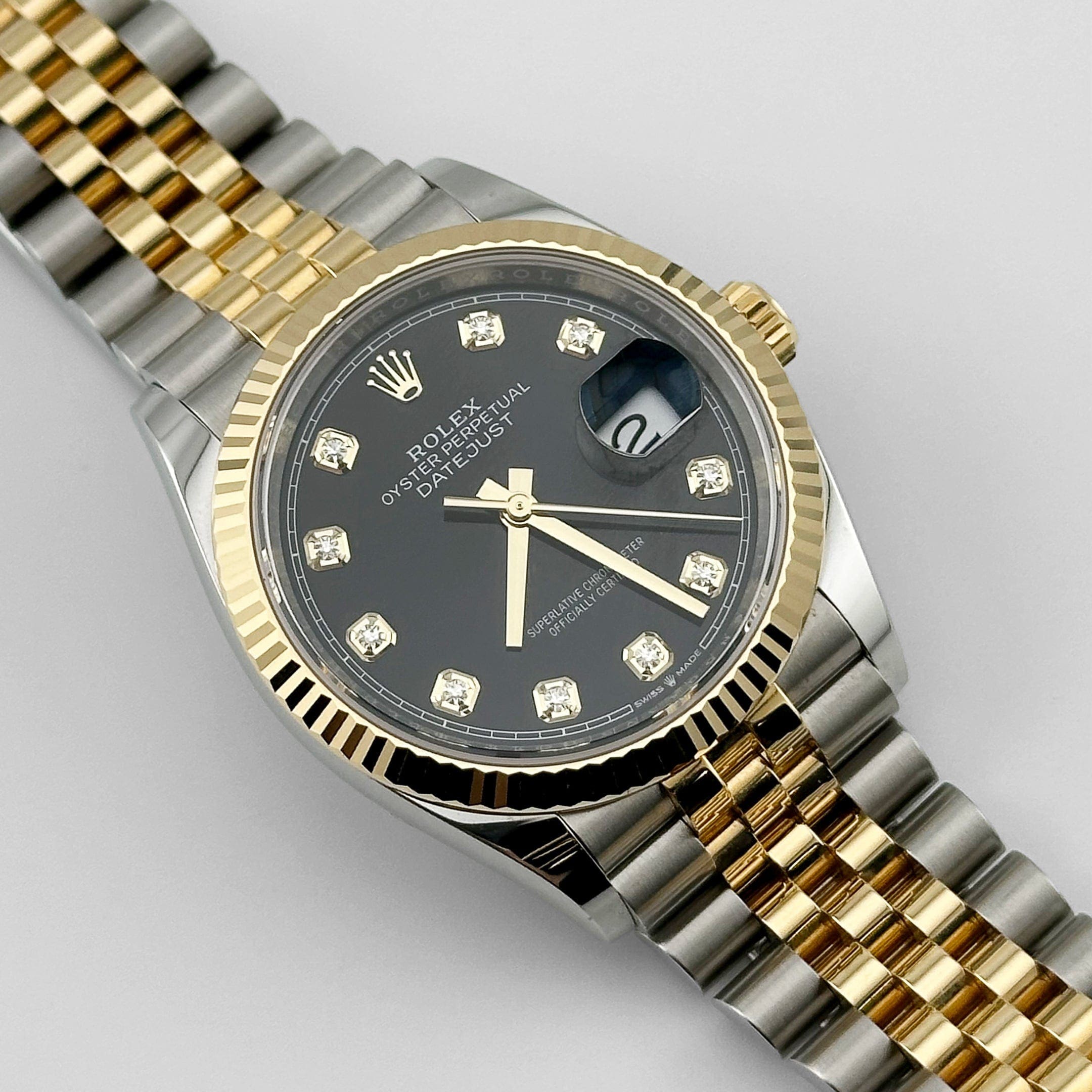 Rolex Datejust 36 126233 Stainless Steel Yellow Gold Black Diamond Dial Jubilee (2024)