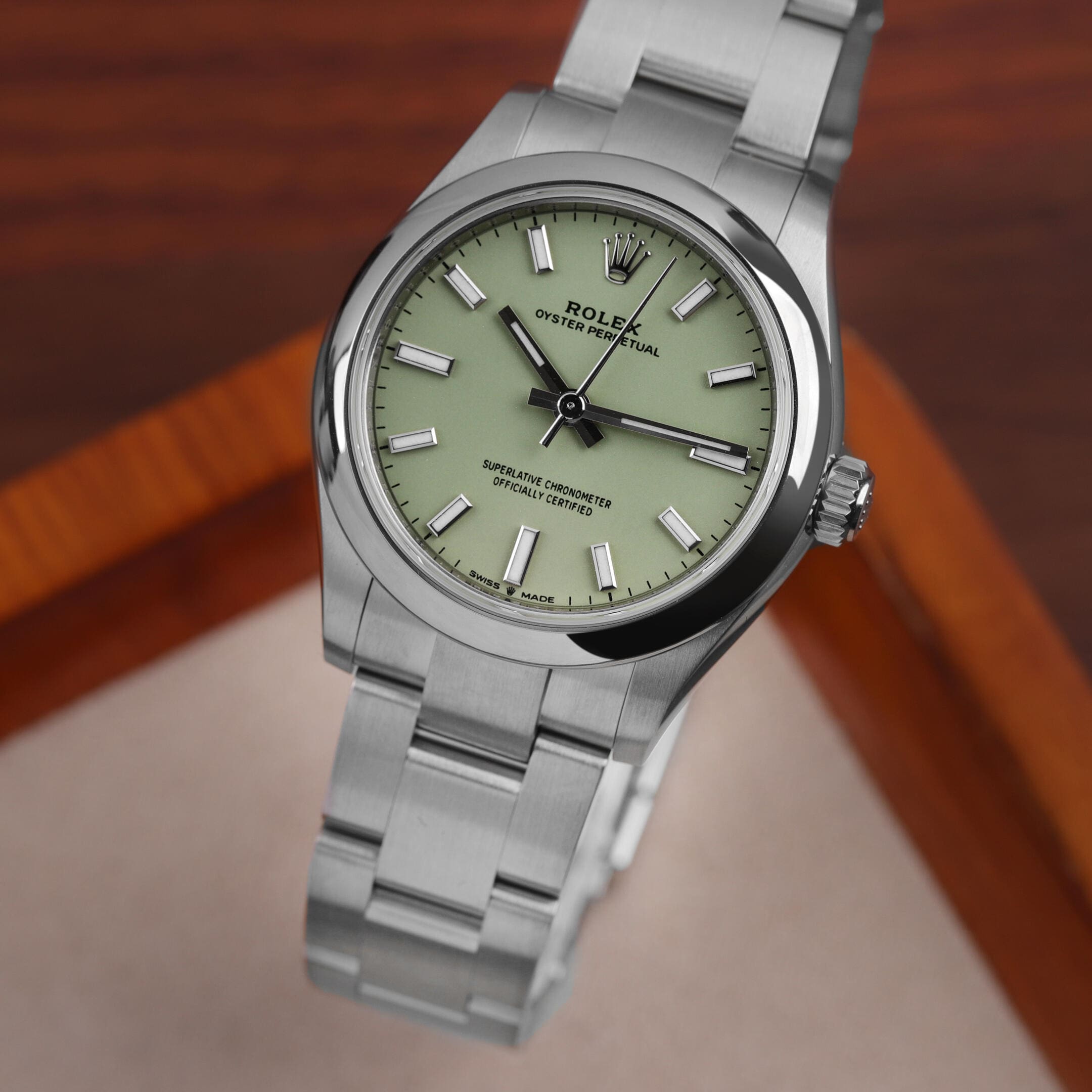 Rolex Oyster Perpetual 41 134300 Stainless Steel Pistachio Dial