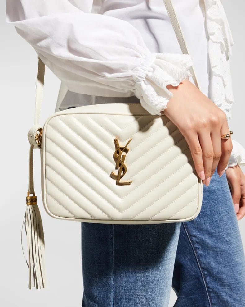 Saint Laurent Lou Medium YSL Camera Bag with Tassel in Quilted Leather