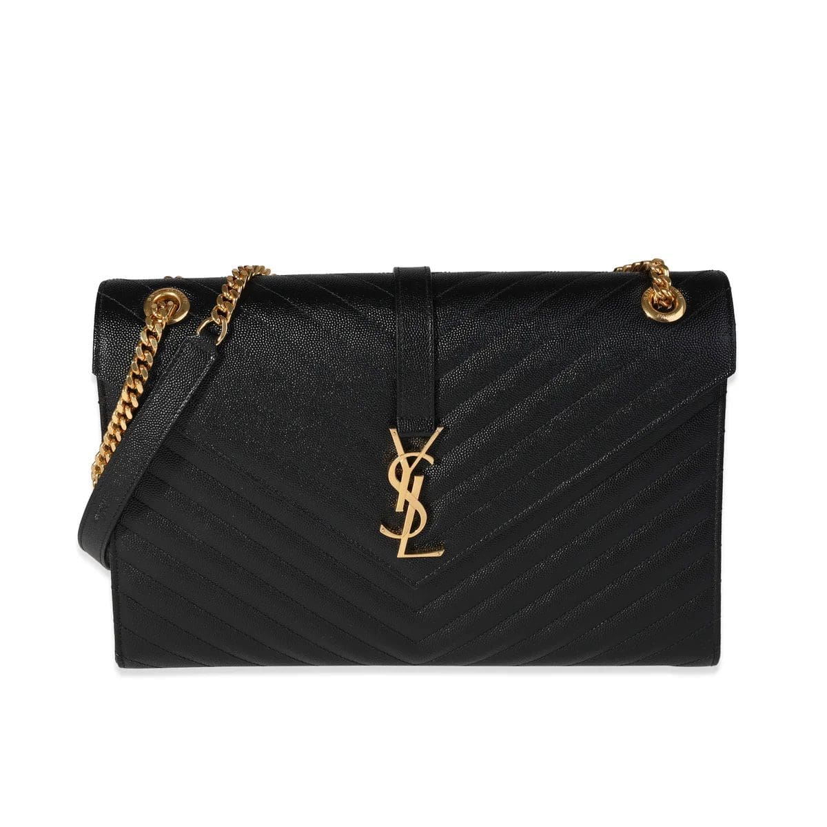 Saint Laurent Envelope Large Bag In Quilted Grain De Poudre Embo