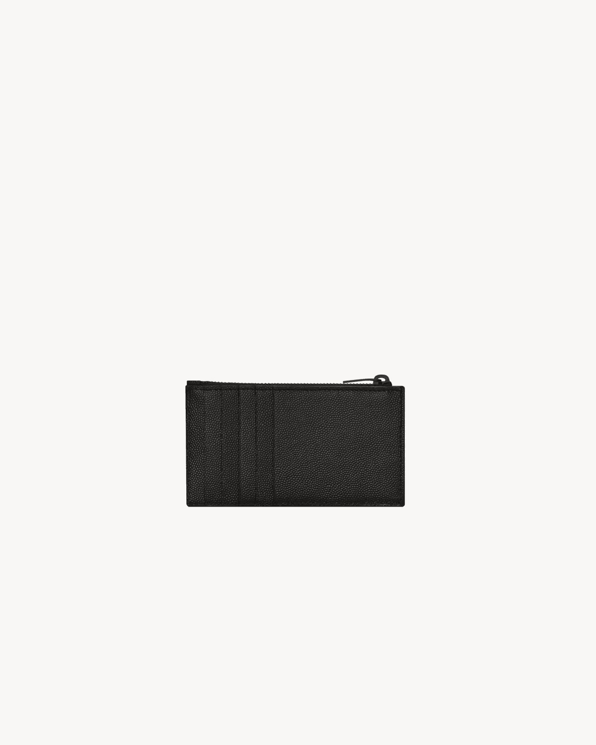 Saint Laurent Cassandre quilted fragments card case in grain de poudre leather