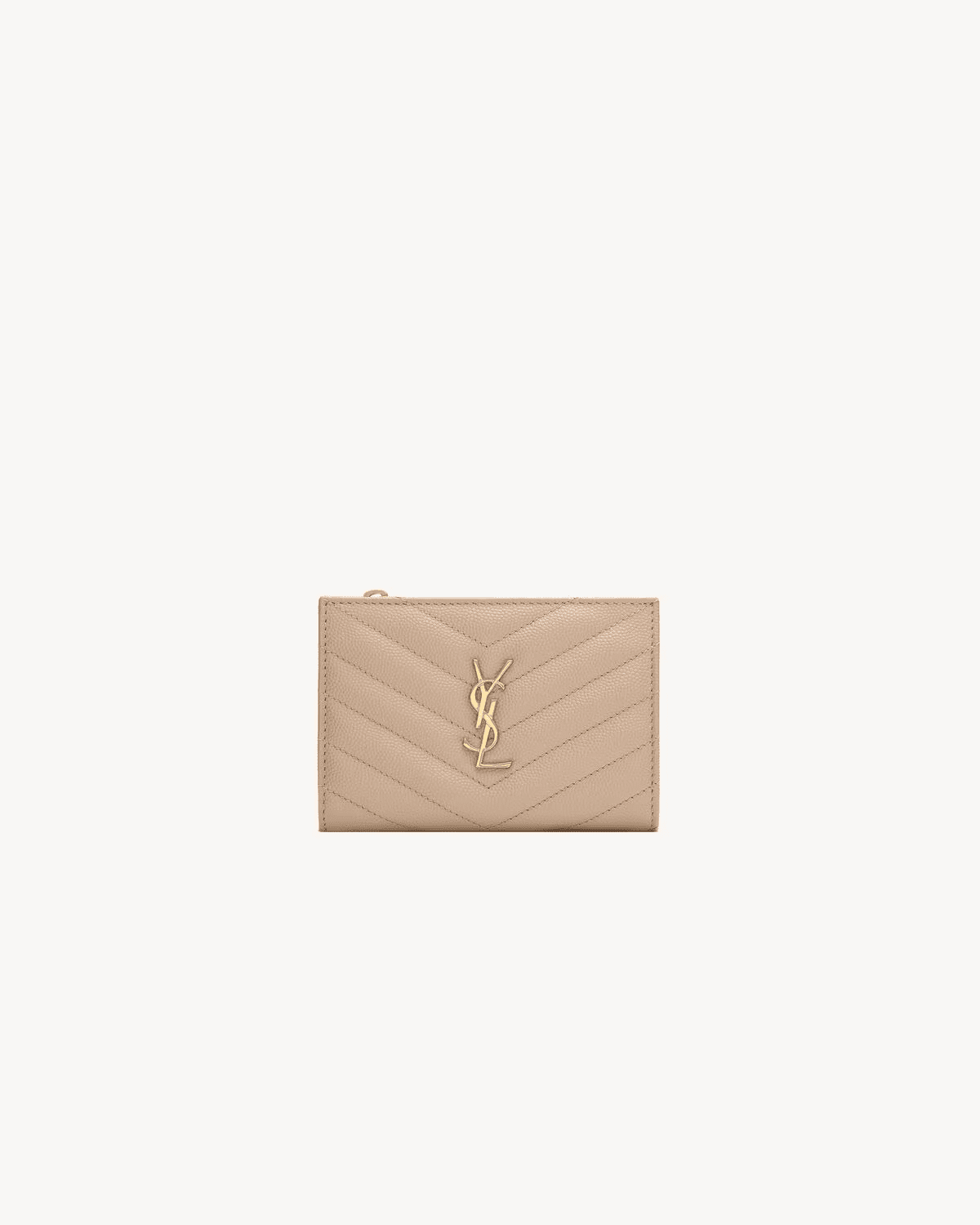 Saint Laurent Cassandre quilted fragments bi-fold wallet in grain de poudre leather