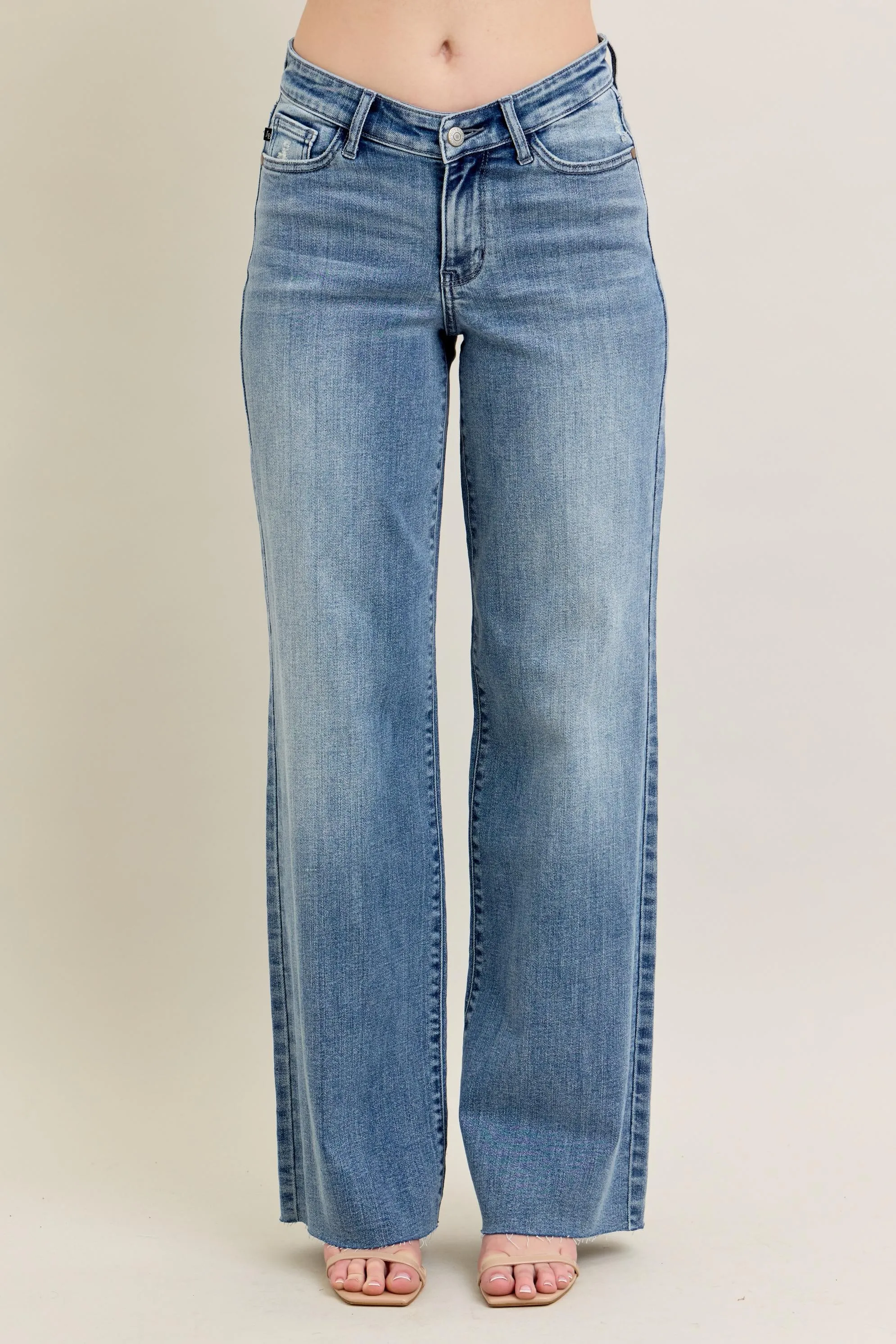 Judy Blue Full Size V - Front Baggy Jeans Plus Size