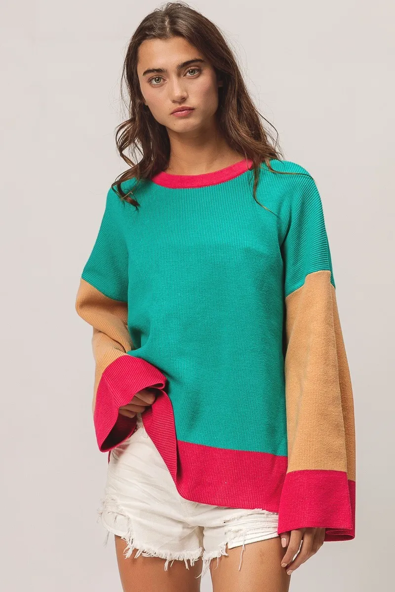 BiBi Bell Sleeve Rib Knit Sweater