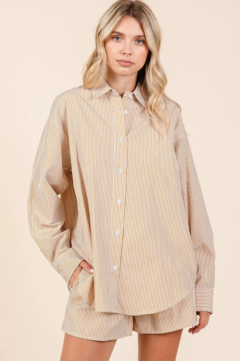 Mittoshop Striped Shirt and Shorts Set