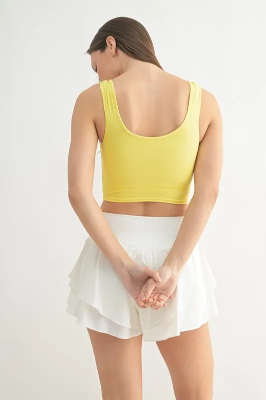 MONO B Ruched Front Active Tank