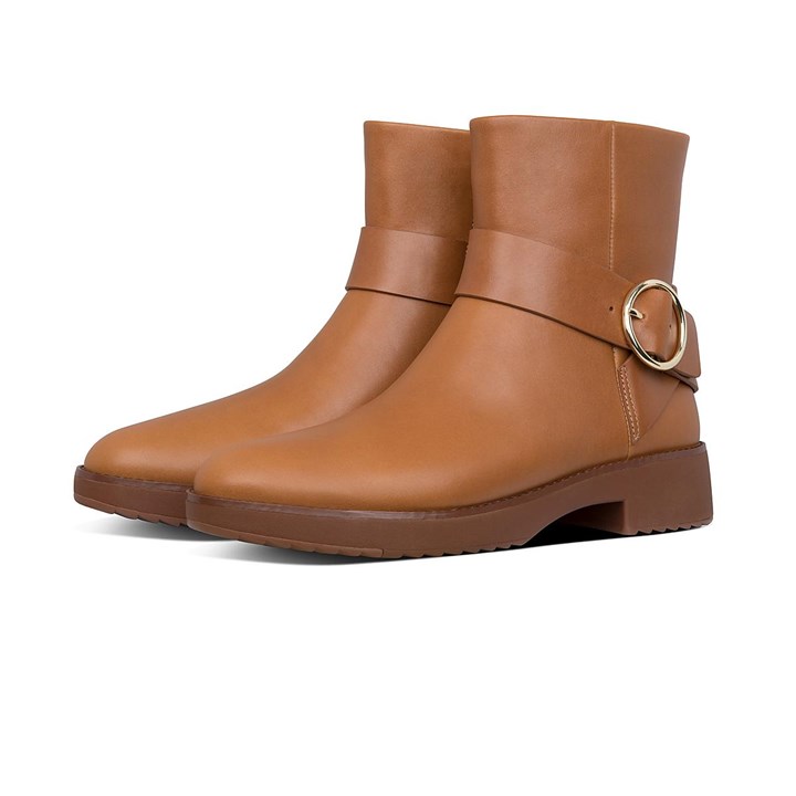 Fitflop Saska Buckle Leather Ankle Boots