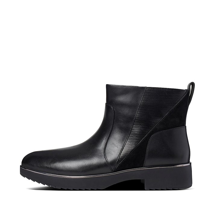 Fitflop Salma Lizard Embossed Leather Ankle Boots