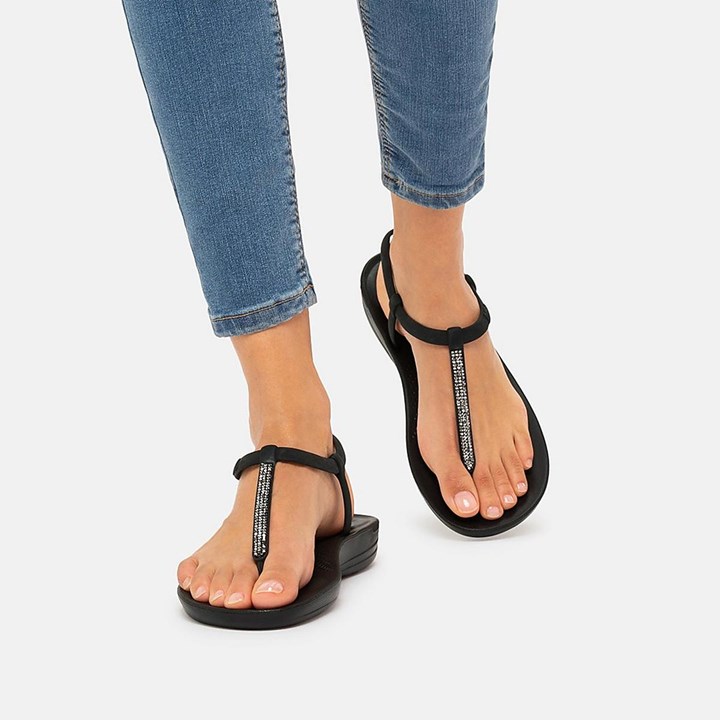 Fitflop Iqushion Splash Sparkle Back-Strap Flip Flops