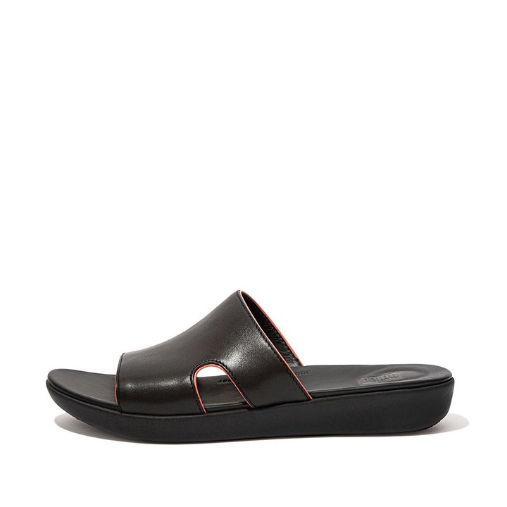 Fitflop H-Bar Pop Binding Leather Slides