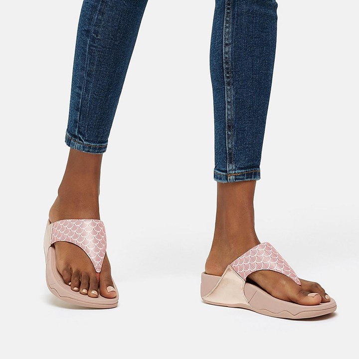 Fitflop Lulu Wave Print Toe-Post Sandals