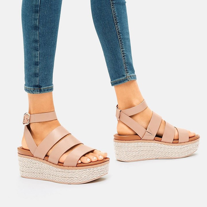 Fitflop Eloise Espadrille Leather Wedge Sandals