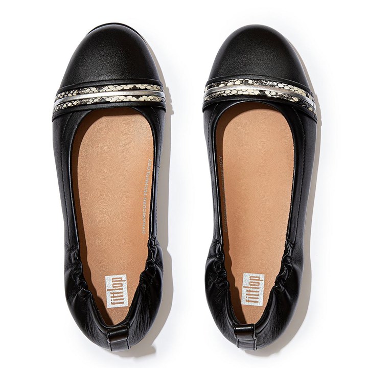 Fitflop Allegro Snake Bangle Leather Ballet Flats