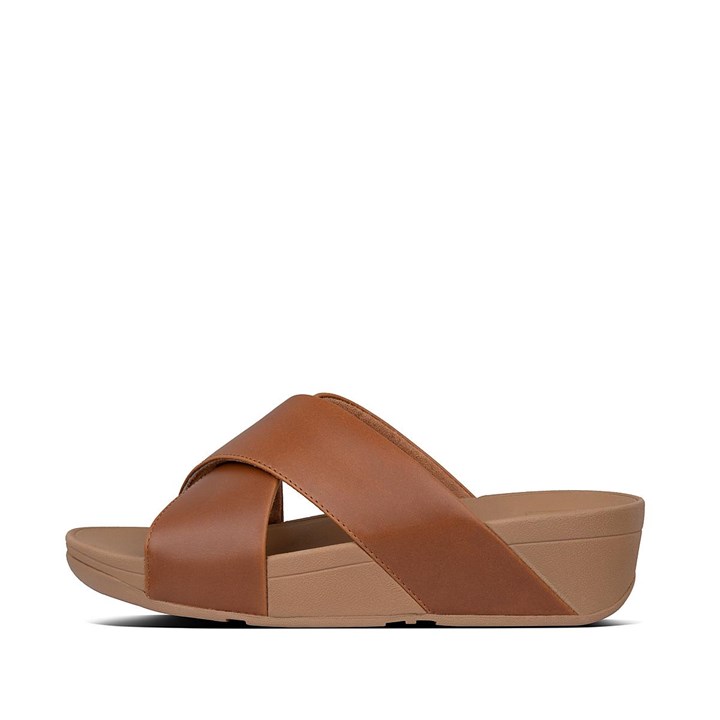 Fitflop Lulu Leather Cross Slides