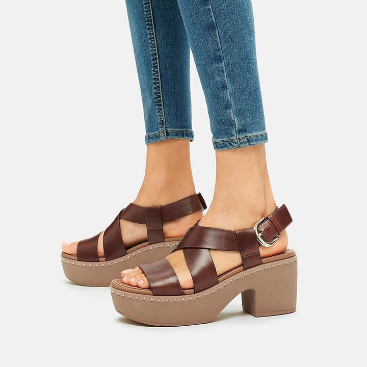 Fitflop Pilar Leather Back-Strap Platform Platform Sandals