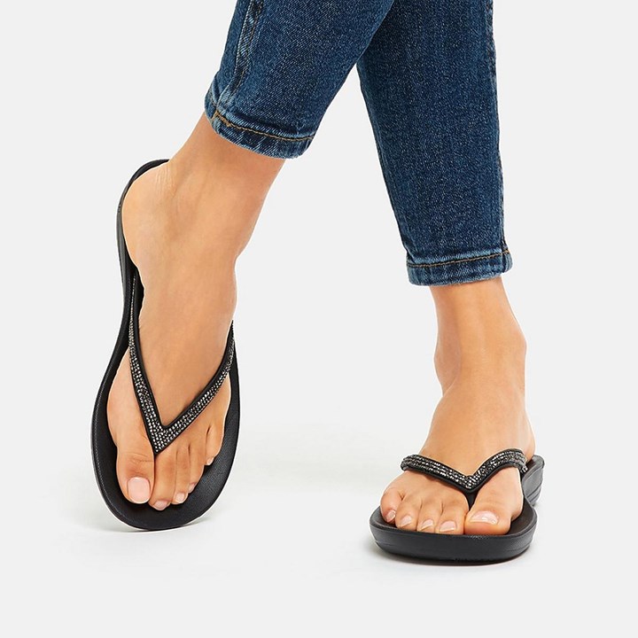 Fitflop Iqushion Sparkle Ergonomic Flip Flops