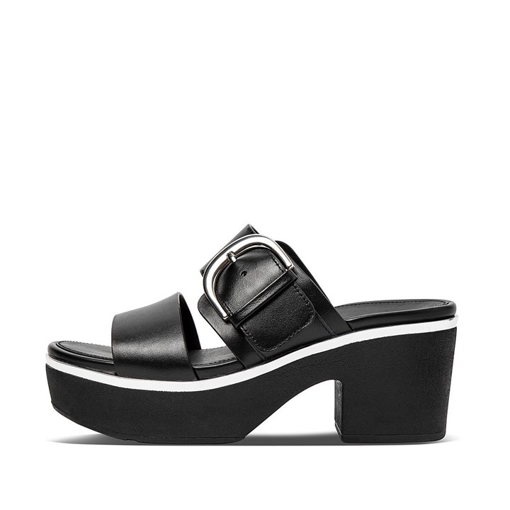 Fitflop Pilar Mixed Metallics Leather Slide Platforms Mules & Clogs