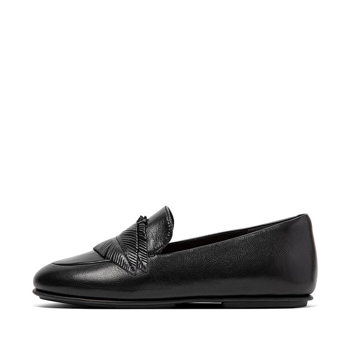 Fitflop Lena Feather Metallic Leather Flat Shoes