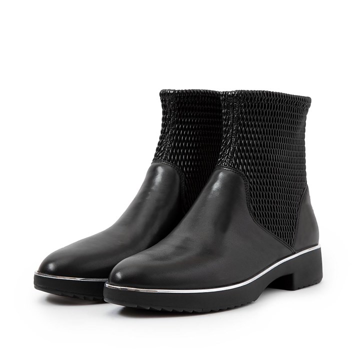 Fitflop Stretchy Leather Mix Ankle Boots