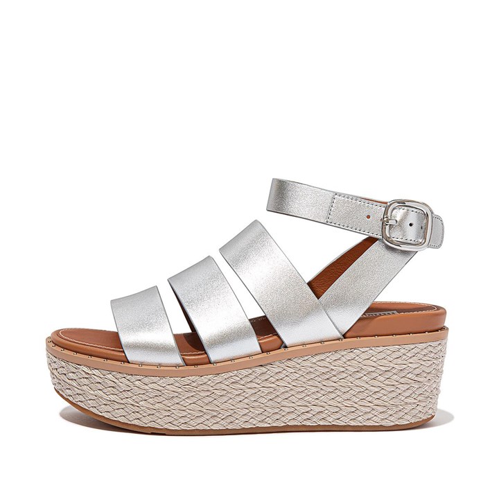 Fitflop Eloise Espadrille Leather Wedge Sandals