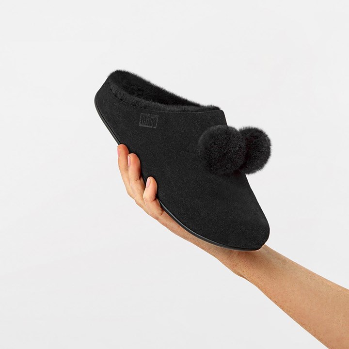 Fitflop Chrissie Pom-Pom Shearling Slippers