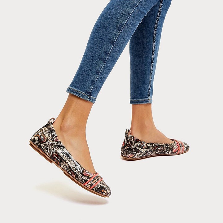 Fitflop Allegro Snake Bangle Leather Ballet Flats
