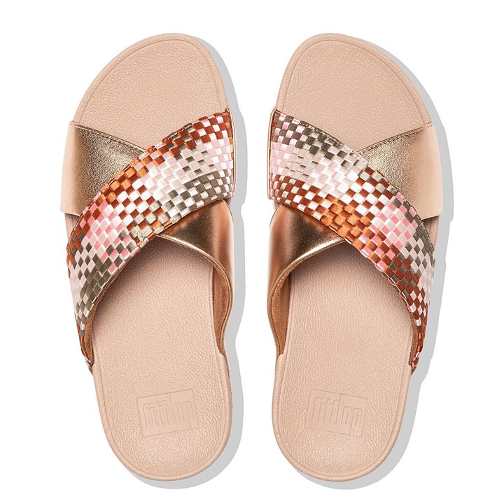 Fitflop Lulu Silky Weave Cross Slides